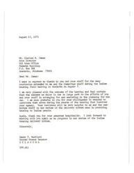 ["Senator Dewey F. Bartlett expresses his thanks to Area Director Mr. Charles W. James and his staff for their assistance and hospitality during an Indian housing field hearing in Anadarko. Bartlett acknowledges the efforts of James and his staff in arranging and planning the hearing, and appreciates their willingness to respond to questions. Bartlett looks forward to meeting with James again as they continue to review the Indian housing delivery system."]