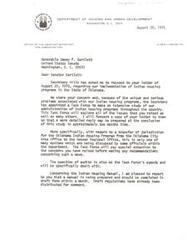 ["The Assistant Secretary of the Department of Housing and Urban Development responds to a letter from Senator Bartlett regarding Indian housing programs in Oklahoma. A task force has been appointed to study the administration of these programs and address concerns raised. Options for transferring jurisdiction and audits are being discussed, and a manual is being prepared. A more detailed response will be provided after the task force completes its study."]