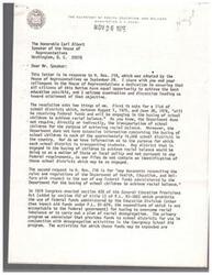 ["The Secretary of Health, Education, and Welfare responded to a resolution regarding the busing of school children for racial balance. The Department does not require or fund busing for this purpose, and regulations prohibit the use of federal funds for transportation in desegregation efforts. The document explains the regulations and programs related to desegregation activities and provides information on the criteria for receiving assistance under the Act."]