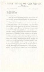 ["The Kiowa Tribe of Oklahoma is facing a housing crisis, with inadequate funding and ineffective programs. Suggestions are made for improving the housing situation, such as creating a single agency for Indian housing, improving accountability, and changing construction practices. There are also concerns about HUD policies and the need for greater flexibility in housing design. The document requests equal treatment for tribes regardless of state residence and emphasizes the importance of proper coordination between agencies."]