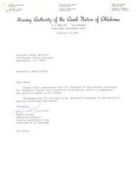 ["The document is a correspondence from the Housing Authority of the Creek Nation of Oklahoma regarding a request to suspend new housing units allocated to all tribes. The Executive Director discusses the need for a policy clarification applicable to all Indian Housing Authorities and provides interim guidance for Oklahoma IHAs. The document emphasizes the importance of addressing rent collection problems and management deficiencies while also ensuring new housing production. The Executive Director disagrees with suspending all unit allocations and emphasizes a case-by-case approach based on individual merits."]