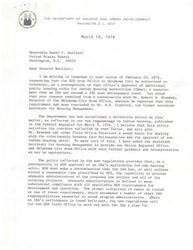 ["The document from the Department of Housing and Urban Development addresses Senator Bartlett's request to reinstate a requirement that Indian Housing Authorities not exceed a 10% rent delinquency level. The document explains the new regulations on Indian housing, emphasizing the importance of good management and rent collection for IHAs applying for new housing units. The regulations provide guidelines for HUD approval, including setting goals and timetables for improvement. The document assures that the Department is working towards both producing new Indian housing units and improving IHA management performance."]