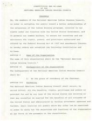 ["The Constitution and By-Laws of the National American Indian Housing Council establish the organization's purpose, structure, and responsibilities. The organization aims to represent Indian Housing Authorities and address unique housing issues faced by Indian people. Membership is open to various groups involved in Indian Housing, with different classes of membership. The Executive Committee is responsible for legislative matters and public relations, while officers, including Chairman and Vice-Chairman, are elected to lead the organization. Meetings and decision-making processes are outlined in the document."]