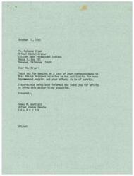 ["The document is from Rebecca Cryer, Tribal Administrator of the Citizen Band Potawatomi Indians, to Senator Dewey Bartlett regarding Mrs. Maxine Matthews' application for home improvement repairs. Cryer explains the process of prioritizing applications and addresses Matthews' concerns about delays in her repairs. She also clarifies the eligibility criteria for different programs and assures Matthews that she will be served."]