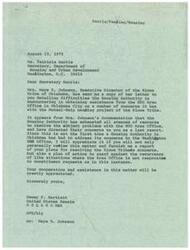 ["Senator Dewey F. Bartlett has written to Secretary Patricia Harris regarding difficulties faced by the Kiowa Housing Authority in obtaining assistance from the HUD Area Office in Oklahoma City for their Mutual-Help housing project. The HUD Area Office has recommended the use of Community Development Block Grant funds to repair the homes, but the Kiowa Tribe's application did not include funds for repair work. Additionally, the KHA is facing management deficiencies due to staff resignations and lack of capable employees. The Area Office is willing to fund the repair work once the KHA has employed a capable staff."]