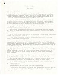 ["The author is expressing frustration with the deteriorating conditions of the Mutual-Help program with the Kiowa Housing Authority, due to sub-standard structures and lack of funding. They feel that the Department of Housing and Urban Development (DHUD) is not adequately addressing the issues, leading to hardships for participants. The author is determined to rectify the situation, particularly in cases where individuals are in danger due to their living conditions. They emphasize the importance of providing decent housing and call for positive action to address the injustices and hardships faced by participants."]