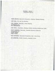 ["During the afternoon session on Thursday, August 7, several representatives from various Native American housing authorities and tribes were present, including executives, chairmen, and council members. They were accompanied by other officials from their respective organizations."]