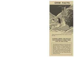 ["The document presents grim facts about the poor housing conditions in rural areas of the United States, focusing on Appalachia, rural blacks, farmworkers, and Native Americans. It highlights statistics such as high rates of substandard housing, lack of essential plumbing, and poverty in these communities. The document aims to raise awareness and concern about the housing crisis in rural America."]