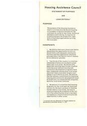 ["The Housing Assistance Council aims to provide decent housing for the rural poor through loan funds, technical assistance, and training. They believe that national housing programs have been inadequate for rural areas and aim to increase the supply of housing for minority families. The Council also works to correct misconceptions about existing programs and ensure that the rural poor pay no more than 25% of their income on housing."]