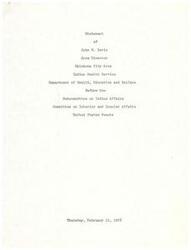 ["John W. Davis, Area Director of the Indian Health Service in Oklahoma City, provided a statement to the Subcommittee on Indian Affairs in 1976 detailing the Sanitary Facilities Construction Program. The program, authorized in 1959, aimed to provide water supply and waste disposal facilities for Indian homes and communities. The program evolved to support Indian housing programs, with the IHS providing technical assistance and facilities up to five feet from the home. The IHS worked closely with Indian Housing Authorities to provide suitable facilities, including water wells and waste disposal systems. The statement emphasized the importance of prioritizing funds for housing projects and ensuring compliance with water quality standards."]