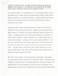 ["Ronald Froman, Chairman of the National American Indian Housing Council, testified before the Senate on the dire housing situation for American Indians. Despite efforts in the 1960s, housing conditions have not improved due to population growth, deteriorating housing, and lack of funding from HUD. The Housing and Community Development Act of 1974 included a set-aside for Indian housing, but only a fraction of the required units have been contracted due to delays in processing paperwork and accounts receivable issues. Froman criticized HUD for blaming processing delays on legal issues and Indian authorities, and called for legislation to address the unique trust relationship for Indian housing needs."]