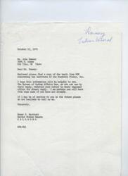 ["John Ramsey is reaching out to Senator Dewey F. Bartlett for help in finding employment in the field of Indian education or political science. He expresses concern about the Institute of the Southern Plains and its violations of state and federal laws. Ramsey also mentions his personal disability and desire to remain in Indian education or political science. He thanks Senator Bartlett for his assistance and offers to provide a resume for any potential job opportunities."]