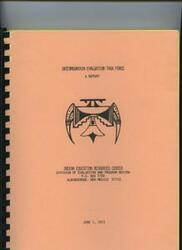 ["A report from the Intermountain Evaluation Task Force, part of the Indian Education Resources Center. It includes names and titles of individuals involved in the Department of the Interior and Office of Indian Education Programs. The report was issued on June 1, 1973, and is related to the evaluation and program review of Indian education resources."]
