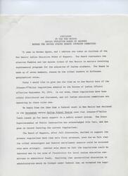 ["Herman Agoyo, chairman of the New Mexico Indian Education Board of Regents, testified before the United States Senate Interior Committee about the Johnson-O'Malley regulations and how they have been implemented in New Mexico. The Board supports the regulations and emphasizes local control, per capita distribution of funds, innovative programs, child-centered programs, and increasing Indian interest in education. The regulations have been beneficial in promoting these goals and increasing Indian involvement in the administration of Johnson-O'Malley funds."]