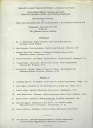 ["The Senate Committee on Interior & Insular Affairs, Subcommittee on Indian Affairs held an informational hearing on rules and regulations for the administration of the Johnson-O'Malley Act on December 11, 1974. The purpose of the hearing was to clarify the rules governing financial assistance for eligible Indian children and define the role of Indian parental participation. Panelists included representatives from various schools, tribes, and organizations. There were also discussions about hazardous substances and proposed revisions to regulations related to Indian education."]