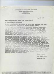 ["The memo discusses Johnson O'Malley (JOM) allocations, comparing the BIA formula with the proposed Quie formula. It explains that the BIA formula is not equitable for all states and suggests using the Quie formula instead. The memo also highlights the importance of involving Indian leaders in the decision-making process and emphasizes the need for improved support for Indian children attending public schools. The attached breakdown of JOM funding shows how different states would benefit from the proposed ESEA Title I type formula."]