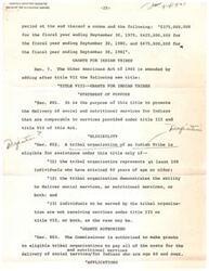 ["A letter discussing the authorization of grants for Indian tribes under the Older Americans Act of 1965. It outlines the eligibility criteria, application requirements, administration procedures, and the use of surplus educational facilities for senior centers. It also mentions the authorization of appropriations for fiscal years 1979-1981 for the implementation of the grant program."]