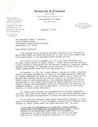 ["A letter written by Richard S. Williamson on behalf of the National Indian Council on Aging (NICOA) to Senator Dewey F. Bartlett regarding potential legislation to amend the Older Americans Act to allow Indian elderly to fully participate in funded programs. The document references testimony by George Effman, Chairman of NICOA, before the Senate Subcommittee on Aging, highlighting the need for direct funding to Indian tribes under the act. The document also includes a summary of Effman's testimony and outlines the efforts of NICOA to advocate for the Indian elderly community."]