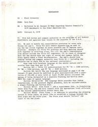 ["This memo outlines revisions to Senator Domenici's 1978 Amendments to the Older Americans Act. The revisions include giving AoA review authority over programs related to the O.A.A, modifying consolidation provisions, authorizations for Title III programs, designating separate Planning and Service Areas for municipalities with a large senior population, including Indian reservations in service areas, and authorizations for Senior Volunteer Programs. The memo also discusses converting surplus Indian educational facilities into senior centers and the authorization levels for Title IX programs."]
