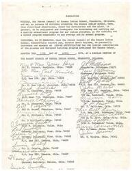 ["The Parent Council of Seneca Indian School in Wyandotte, Oklahoma is requesting Senator Henry Bellmon to introduce an ADD-ON APPROPRIATION for the initial construction of a planned building program for the school. They believe the current facilities are inadequate for providing a quality education for their Indian children and are seeking funding for improvements. Senator Bellmon has expressed understanding and support for their concerns and has promised to work towards securing the necessary funding."]