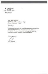 ["W. J. Bovaird sent a $250 contribution to Dewey's U.S. Senate campaign in May 1971, with the hope that it would help build and maintain a strong precinct level organization."]