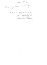 ["The text is a note dated August 28-11, 1971, expressing good wishes to Dewey from Pat and Elizabeth Milloy at their address on Holliday Drive."]