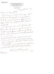 ["The text is a letter dated August 26, 1971, from Dr. Philip D. Dreggdon, a diplomate of the American Board of Urology, to someone named Bartlett. In the letter, Dr. Dreggdon mentions encouraging someone named Dewey to talk to people and emphasizes the importance of delivering good care in medicine. He also mentions meeting Dewey at various meetings and events."]