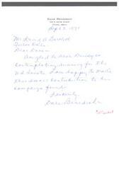 ["Dale Benedict is writing a letter to David A. Bartlett in Tulsa, Oklahoma, expressing his support for Dewey's campaign for the U.S. Senate and enclosing a small contribution to his campaign fund."]