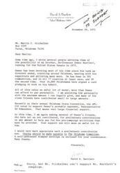 ["David A. Bartlett is asking for financial support for his brother, Ex-Governor Dewey Bartlett, who is considering running for the United States Senate in 1972. Dewey has been traveling around Oklahoma meeting with supporters and needs financial assistance for his pre-campaign activities. Bartlett is requesting contributions from friends and provides a self-addressed stamped envelope for convenience."]