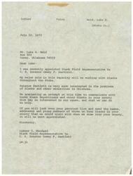 ["The document is from Luther T. Woodard, who has been appointed as Black Field Representative to U. S. Senator Dewey F. Bartlett. He is reaching out to Luke H. Reid to ask for help in contacting Black Republicans and other Blacks in Atoka County who may be interested in their cause. Woodard requests the names, addresses, and phone numbers of three or four Blacks in the county that they can visit with."]
