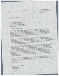 ["The document is written by Senator Dewey F. Bartlett to Secretary Caspar Weinberger of the Department of Health, Education, and Welfare (HEW) requesting assistance for the Bell School District in Adair County, Oklahoma. The school has a high percentage of Indian students and is seeking funding under the Indian Education Act. The document also mentions the need for timely disbursement of funds for the school to cover expenses for the remainder of the school year."]