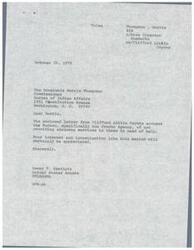["The document from Clifford Little Coyote to Senator Dewey Bartlett addresses the lack of assistance from the Bureau of Indian Affairs at the Concho Agency in Oklahoma. Coyote is incarcerated and seeking help for a more fulfilling life upon release, but has not received any assistance despite filling out multiple forms. He questions why he is being excluded from receiving help when others have benefitted from the agency's support. Coyote asks for Bartlett's assistance in addressing this issue."]