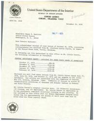 ["The document acknowledges receipt of correspondence from Mr. Clifford Little Coyote, an inmate at the McLeod Honor Farm, Farris, Oklahoma. It provides information on the General Assistance grants provided to Mr. Little Coyote and his concerns regarding financial assistance, clothes, and employment. It also mentions his intentions to appear before the Parole Board and his application awaiting notification of his release. The document assures that General Assistance and Direct Employment Assistance Services will be provided upon his release."]