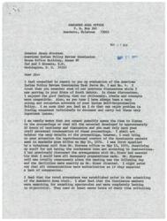 ["The document is from Charles W. James, the Area Director of the Anadarko Area Office, to Senator James Abourezk regarding his evaluation of the American Indian Policy Review Commission Task Force No. 3 and No. 4. James expresses his concerns about the unprofessional conduct of the Commission members during their visit to the Anadarko Area Office, as well as their lack of objectivity and focus on personal complaints rather than important issues. He also highlights the reorganization he implemented to align with the Self-Determination Policy and criticizes the Commission for their arrogance and lack of focus on fundamental subjects. James also addresses accusations of retaliatory actions and emphasizes his commitment to improving Bureau services for Indian constituents. He expresses skepticism about the effectiveness of the Policy Review Commission and requests the opportunity to contribute to its objectives."]