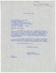 ["The document is a series of correspondence between various individuals and organizations regarding a proposal submitted by the National Indian Council on Alcohol and Drugs of Oklahoma for a project involving air pollution control and treatment of alcohol and drug problems among American Indian people. The proposal includes plans to put into operation a bankrupt muffler plant in Oklahoma that will employ Indians and provide funds for addressing alcoholism and drug abuse. Congressman Page Belcher and Commissioner Louis R. Bruce of the Bureau of Indian Affairs express their support and interest in the project."]