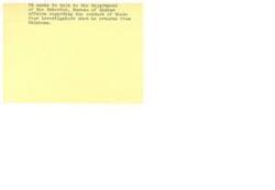 ["PB plans to speak with the Department of the Interior, Bureau of Indian Affairs about the behavior of four investigators upon his return from Oklahoma."]