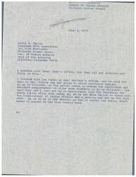 ["The document discusses efforts by Leola M. Taylor, Language Arts Supervisor and 1st Vice President of the Chilocco Alumni Association, to arrange a meeting with Secretary Hickel, Vice President Agnew, and Commissioner of Indian Affairs Robert Bruce to discuss enrollment criteria and funding for the Chilocco Indian School. Taylor reached out to congressional offices for assistance in setting up the meeting. The goal is to change the curriculum and entrance requirements to allow more students to attend the school."]