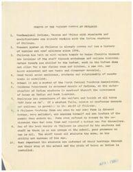 ["The document discusses the merits of the present system at Chilocco, highlighting the professionalism of the staff, the successful history of producing good citizens, flexibility in training, good moral standards, and focus on instilling pride in Indian heritage among students. It also contrasts this with the disadvantages of contract education, expressing concerns about lack of success in other areas, potential lack of improvement, exploitation of students by contractors, and potential negative effects on students' cultural identity. The document argues against the B.I.A. relinquishing responsibility for education to contractors and emphasizes the importance of maintaining the current system at Chilocco."]