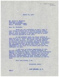 ["The document is from David M. Thornton to Senator Henry Bellmon urging for an amendment to S. 2182 to extend interest payment on loans placed under provision of the HUD Act. The document also mentions the House version of the bill and potential amendments that could benefit non-profit hospitals, specifically St. Anthony Hospital. Senator Page Belcher responds, stating that any amendment would have to be made on the Senate floor and that he will consider the situation carefully if a conference report comes before the House."]