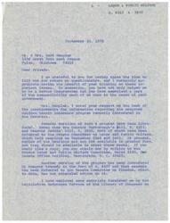 ["The document is a letter from Congressman Page Belcher thanking Mr. and Mrs. Jack Wampler for filling out a questionnaire on important issues. The document discusses a proposed uniform health insurance program introduced in Congress, provides information on different versions of the program, and offers to send copies of the hearings on the program. The document also includes testimony opposing compulsory national health insurance, and a questionnaire asking for opinions on various issues facing the nation."]