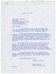 ["The University of Tulsa conducted a study on language deficiencies of American Indian children in Oklahoma in cooperation with the Bureau of Indian Affairs. The study found that 86% of the children had language deficiencies and requested funding for a project at the Seneca Indian School to improve language capabilities. The final report includes procedures, findings, and recommendations for addressing communication problems among Indian children. Congressman Page Belcher was contacted for support in obtaining funding for the project."]