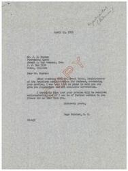 ["The document consists of a series of letters dated April 5, 1951, and April 9, 1951, from Joseph A. Coy Company Inc. to various individuals, including Mr. Frank Watts, Administrator of the Petroleum Administration for Defense, and Representative Page Belcher. The documents discuss the company's difficulties in procuring materials for their products and request advice and assistance in resolving the issue. The company expresses frustration with the National Production Authority and seeks guidance on how to improve their procurement process."]