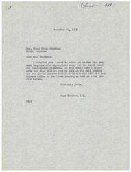["Mrs. Nicey Evans Coonhead wrote to Page Belcher, expressing hope that Congress would appropriate money for Loyal Creek and Equalization payments. Belcher responded, indicating that he is sympathetic to the Creek people's claims and will do his best to support them in Congress. Mrs. Coonhead further urged Belcher to act quickly and get the money for the payments, as she believes the Indian tribes have waited long enough."]