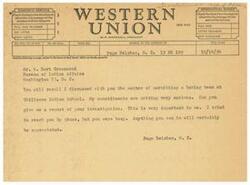 ["The document discusses a letter sent by Page Belcher, M.C. to the Bureau of Indian Affairs regarding the permission for a boxing team at Chillocco Indian School. The Bureau responds by explaining their policy against boxing in schools due to the hazards it poses to students' health. The document also includes a resolution by the Joint Committee on Health Problems in Education recommending against interscholastic boxing contests due to the risks involved."]