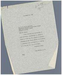 ["The Republican Committee of Cleveland County recommends Mr. Arthur M. Jones for the position of Special Investigator for Indian Affairs for Oklahoma to Congressman Page Belcher. They highlight his loyalty to the Republican Party, his experience with Indian tribes, and his qualifications for the position. Congressman Belcher acknowledges the endorsement and expresses appreciation for the recommendation."]