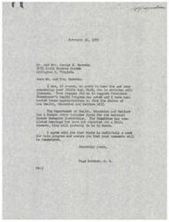 ["The Marotta family is seeking support for President Eisenhower's Health Program in order to fund research for leukemia, as their son Mark has been diagnosed with the disease. They believe that increasing funding for medical research may lead to a cure for leukemia in time to save their son's life. Congressman Page Belcher acknowledges their request and assures them that their comments will be remembered."]