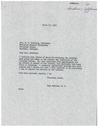["The Christian Women's Fellowship group has expressed their interest in the welfare of the American Indian, particularly the Osage Tribe in Oklahoma, to Congressman Page Belcher. They approve of his efforts and advocate for non-termination of the Osage Indians. Congressman Belcher assures them that he will continue to work towards improving the welfare of the Indians."]