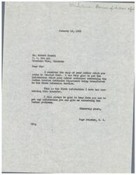 ["The document is from Robert Goombi to Page Belcher, expressing opposition to the proposed transfer of the Indian Service Extension Department to the State Extension Service. Goombi lists reasons why the transfer would be detrimental to the Indian community, emphasizing the important work done by the current extension workers in aiding Indian farmers and providing support to the community. Goombi also highlights the potential negative impact of granting contracts to outside contractors for road projects, which could result in job loss for Indian workers. Goombi urges Belcher to oppose the transfer and advocate for the continuation of the current extension services."]