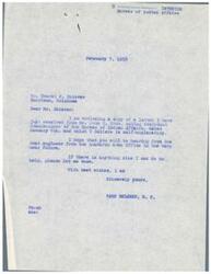 ["The document is a series of correspondence between Mr. Page Belcher, a member of Congress, and the Bureau of Indian Affairs regarding the Watchorn road in Morrison, Oklahoma. Mr. Belcher is requesting information and assistance from the Bureau of Indian Affairs to improve the road in the area. The Bureau states that the reconstruction of the road has not been programmed for the upcoming fiscal years but will be included in future planning. Mr. Belcher is also in communication with Mr. Evert S. Shiever, who has suggestions for improving the road and is requesting a representative from the Indian Department to visit the area. The document shows efforts to address and improve road conditions in the Morrison area."]