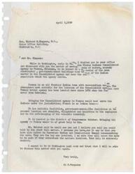 ["The author, Jo O. Ferguson, is advocating for the relocation of the Plains Indians Consolidated Agency to Pawnee, Oklahoma, citing the town's suitable facilities and government-owned buildings. He has contacted Congressman Richard M. Simpson and Secretary of the Interior Fred A. Seaton to discuss the matter further, emphasizing the benefits of the move for the agency and the Indian population it serves. Ferguson also mentions his interest in the Republican party and his previous candidacy for Governor in 1950."]